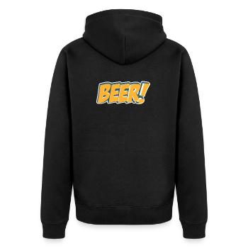 Comic Style Shirt Bier Beer - Unisex Premium Bio Zip Hoodie - Schwarz - Hinten - Nico (187cm)