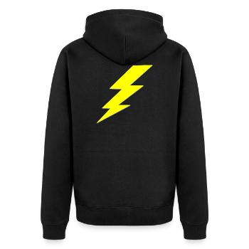 Blitz - Unisex Premium Bio Zip Hoodie - Schwarz - Hinten - Nico (187cm)