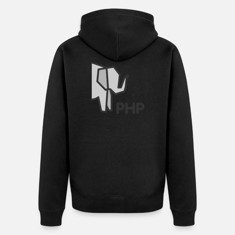 PHP Elephant - Veste à capuche bio Premium Unisexe - noir