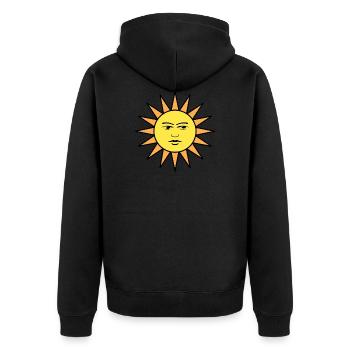 soleil arc-en-ciel nuages soleil météo cloud64 - Veste à capuche bio Premium Unisexe - noir - Dos - Nico (187cm)