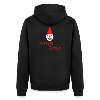 Clown: Forever Clown - Geschenk - Unisex Premium Bio Zip Hoodie - Schwarz - Hinten - Nico (187cm)