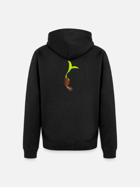 seedling - Unisex Premium Organic Zip Hoodie - black