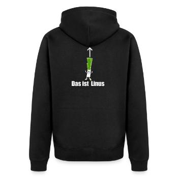 Lauch Linus T Shirt Geschenk lustige Idee - Unisex Premium Bio Zip Hoodie - Schwarz - Hinten - Nico (187cm)