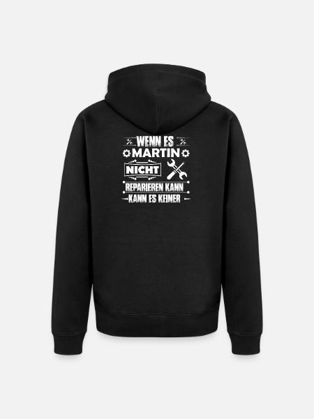 Martin - Handwerker Tshirt - Unisex Premium Bio Zip Hoodie - Schwarz