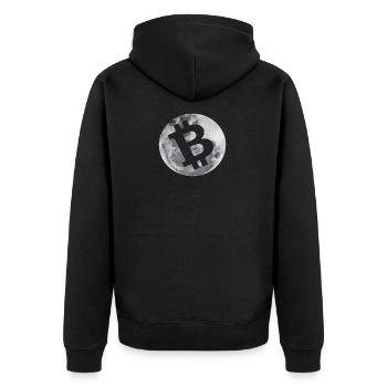 Bitcoin to the moon / Cryptocurrency / Gift Idea - Unisex Premium Organic Zip Hoodie - black - Back - Nico (187cm)