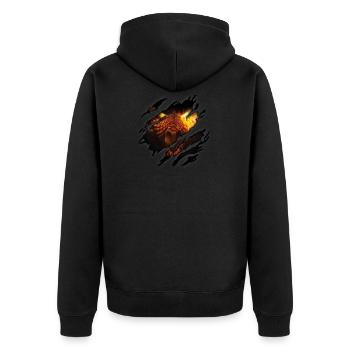 Dragon in me - Unisex Premium Organic Zip Hoodie - black - Back - Nico (187cm)