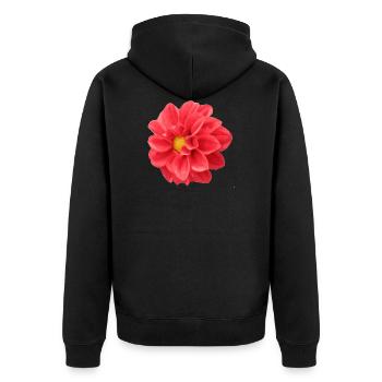 flower - Unisex Premium Organic Zip Hoodie - black - Back - Nico (187cm)