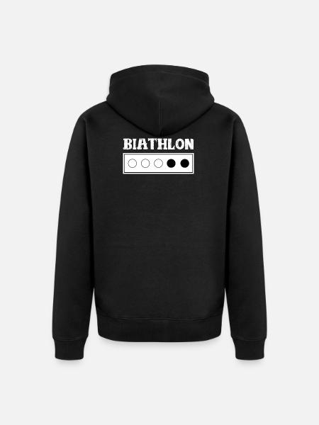 Biathlon Wintersport - Unisex Premium Bio Zip Hoodie - Schwarz