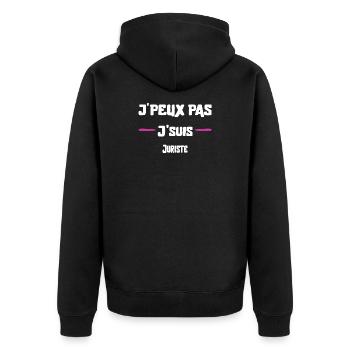 J'peux pas Juriste cadeau noël - Veste à capuche bio Premium Unisexe - noir - Dos - Nico (187cm)