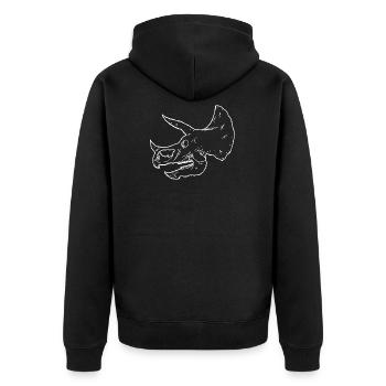 Dinosaur Skeleton - Triceratops Skull - Unisex Premium Organic Zip Hoodie - black - Back - Nico (187cm)