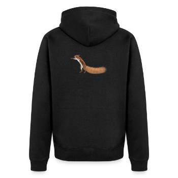 squirrel - Unisex Premium Organic Zip Hoodie - black - Back - Nico (187cm)