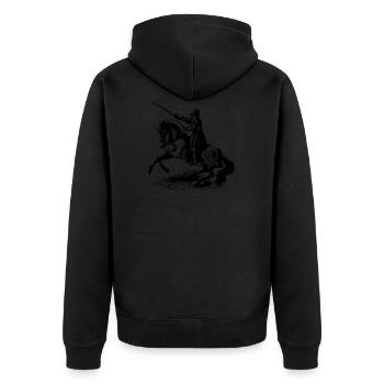 knight ritter sword schwert armor118 - Unisex Premium Bio Zip Hoodie - Schwarz - Hinten - Nico (187cm)