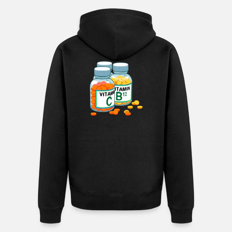 vitamines - Veste à capuche bio Premium Unisexe - noir