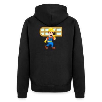 glazier window glazier craftsman craftsman - Unisex Premium Organic Zip Hoodie - black - Back - Nico (187cm)
