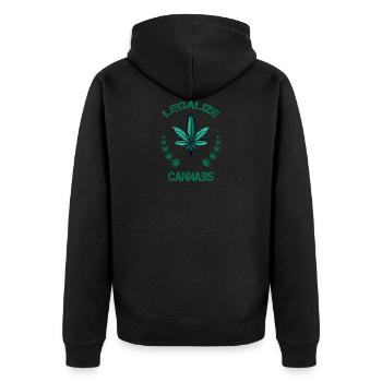 Cannabis Legal Legalize Weed Kiffen - Unisex Premium Organic Zip Hoodie - black - Back - Nico (187cm)