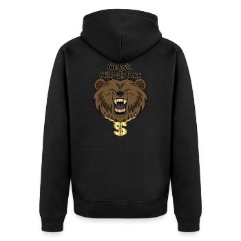 Gangsta Bär - Unisex Premium Bio Zip Hoodie - Schwarz - Hinten - Nico (187cm)