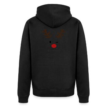 rennes HoHoHo - Veste à capuche bio Premium Unisexe - noir - Dos - Nico (187cm)