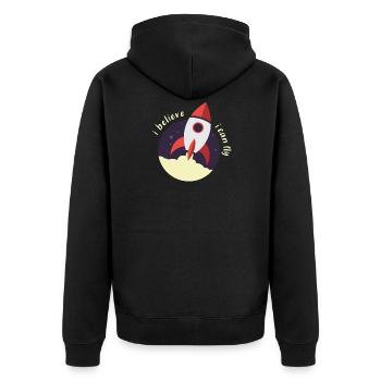 i believe i can fly - Unisex Premium Organic Zip Hoodie - black - Back - Nico (187cm)
