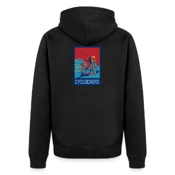 Cyclocross course cadeau vélo cross belge - Veste à capuche bio Premium Unisexe - noir - Dos - Nico (187cm)