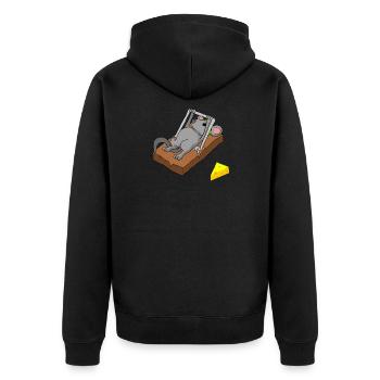 Mausefalle Maus Mouse Falle Mousetrap Mouse - Unisex Premium Bio Zip Hoodie - Schwarz - Hinten - Nico (187cm)