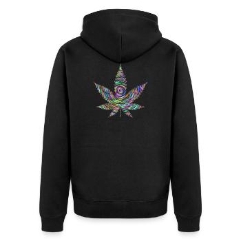 Rainbow Weed - Unisex Premium Organic Zip Hoodie - black - Back - Nico (187cm)