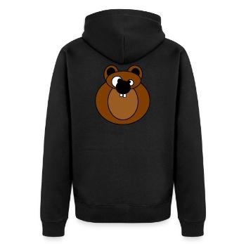 Eichhörnchen - Unisex Premium Bio Zip Hoodie - Schwarz - Hinten - Nico (187cm)