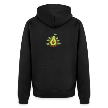 Avocado lecker gesund essen Geschenk - Unisex Premium Bio Zip Hoodie - Schwarz - Hinten - Nico (187cm)