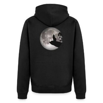 Pleine lune loup-garou chien loup hurlement loup Pup - Veste à capuche bio Premium Unisexe - noir - Dos - Nico (187cm)