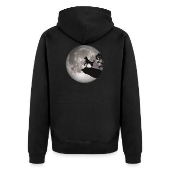 Full Moon Dog loup loup-garou hurlant chien - Veste à capuche bio Premium Unisexe - noir - Dos - Nico (187cm)