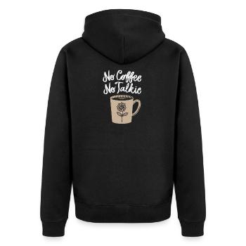 No coffee, no talkie - Unisex Premium Organic Zip Hoodie - black - Back - Nico (187cm)