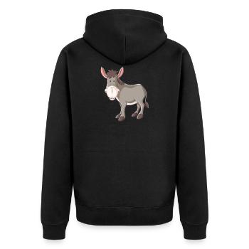 ass - Unisex Premium Organic Zip Hoodie - black - Back - Nico (187cm)