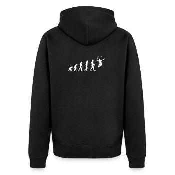 tennis tenis ball court set game sand match winner - Unisex Premium Bio Zip Hoodie - Schwarz - Hinten - Nico (187cm)