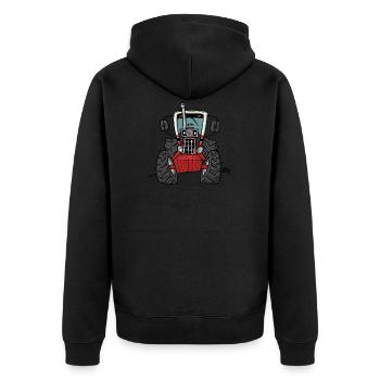 0280 Red tractor 1086 - Unisex Premium Organic Zip Hoodie - black - Back - Nico (187cm)