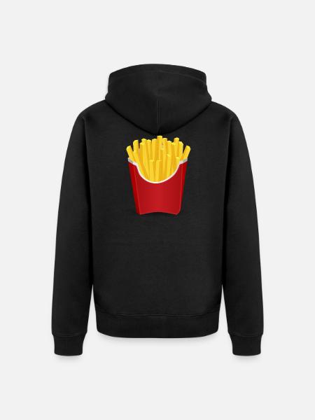 French fries gift idea - Unisex Premium Organic Zip Hoodie - black