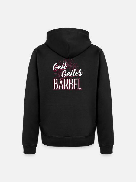 BÄRBEL - geiler - Unisex Premium Bio Zip Hoodie - Schwarz