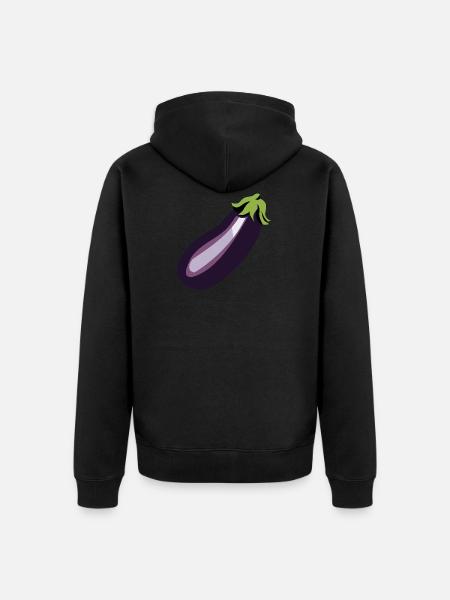 eggplant - Unisex Premium Organic Zip Hoodie - black