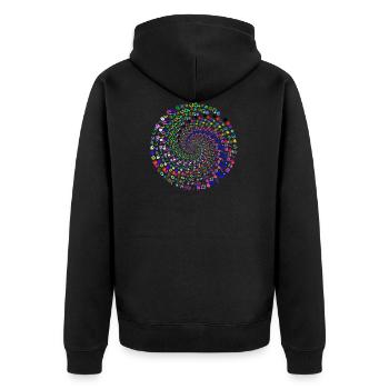 Dinge - Unisex Premium Bio Zip Hoodie - Schwarz - Hinten - Nico (187cm)