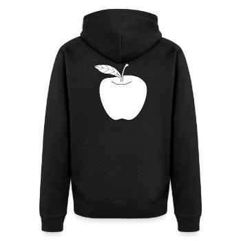 Apple black and white gift gift idea - Unisex Premium Organic Zip Hoodie - black - Back - Nico (187cm)