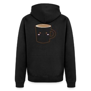tasse de café doux kawaii - Veste à capuche bio Premium Unisexe - noir - Dos - Nico (187cm)