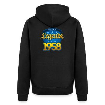 1958 Geburtsjahr Geburtstag Geburt geboren - Unisex Premium Bio Zip Hoodie - Schwarz - Hinten - Nico (187cm)