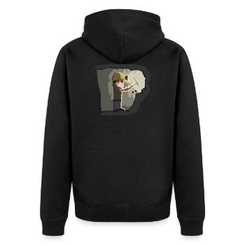 bergarbeiter miner bergwerk mine coal kohle17 - Unisex Premium Bio Zip Hoodie - Schwarz - Hinten - Nico (187cm)