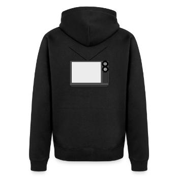 monitor television fernseher tv flatscreen compute - Unisex Premium Bio Zip Hoodie - Schwarz - Hinten - Nico (187cm)