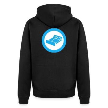 bett bed schlafen schlafzimmer sleeping room63 - Unisex Premium Bio Zip Hoodie - Schwarz - Hinten - Nico (187cm)