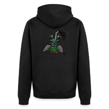 0434 Green tractor 3350 - Unisex Premium Organic Zip Hoodie - black - Back - Nico (187cm)