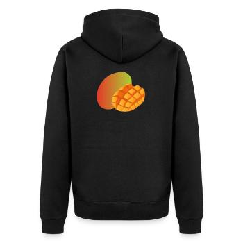 Mango Geschenkidee - Unisex Premium Bio Zip Hoodie - Schwarz - Hinten - Nico (187cm)