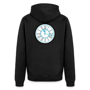 clock time clock time hourglass hourglass33 - Unisex Premium Organic Zip Hoodie - black - Back - Nico (187cm)