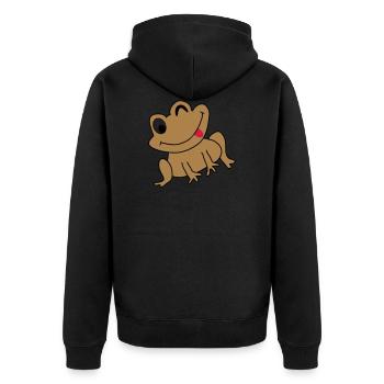 Grenouille idée Heureux dessins animés enfants cadeau - Veste à capuche bio Premium Unisexe - noir - Dos - Nico (187cm)
