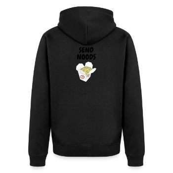 SEND NOODS - Unisex Premium Bio Zip Hoodie - Schwarz - Hinten - Nico (187cm)