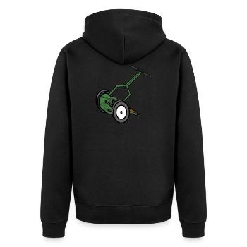 rasenmaeher lawn mower mowing machine4 - Unisex Premium Bio Zip Hoodie - Schwarz - Hinten - Nico (187cm)