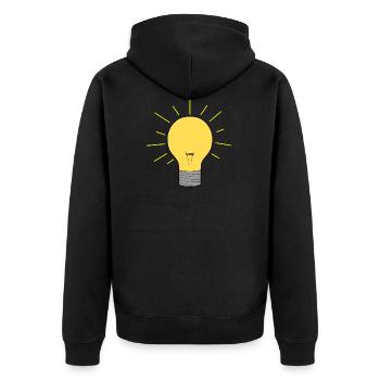 Glühbirne Leuchte Lampe Birne Licht Geschenk - Unisex Premium Bio Zip Hoodie - Schwarz - Hinten - Nico (187cm)
